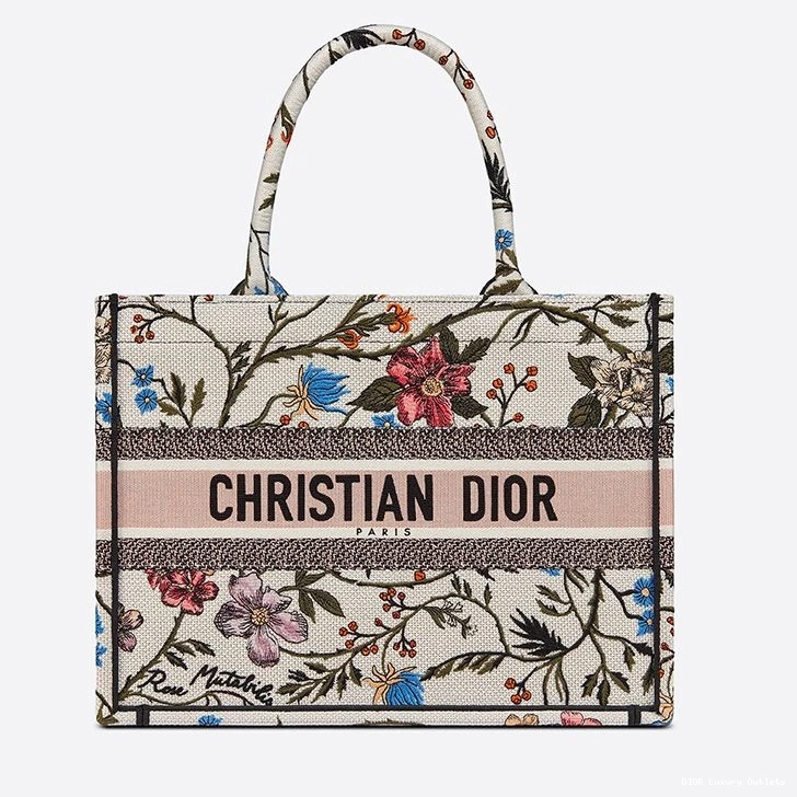 Cheap White Book Canvas Mutabilis Tote Motif Rosa Dior 0717 Luxury